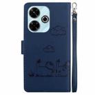 For Redmi 13 4G Cute Cats RFID Leather Phone Case(Blue) - 3