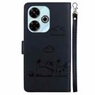 For Redmi 13 4G Cute Cats RFID Leather Phone Case(Black) - 3