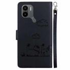 For Redmi A1+ 4G Global Cute Cats RFID Leather Phone Case(Black) - 3