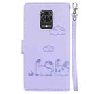 For Redmi Note 9 Pro Cute Cats RFID Leather Phone Case(Purple) - 3