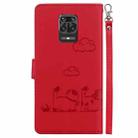 For Redmi Note 9 Pro Cute Cats RFID Leather Phone Case(Red) - 3