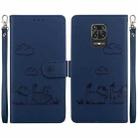 For Redmi Note 9 Pro Cute Cats RFID Leather Phone Case(Blue) - 1