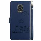 For Redmi Note 9 Pro Cute Cats RFID Leather Phone Case(Blue) - 3