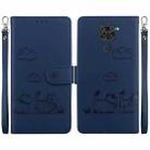 For Redmi Note 9 / 10X 4G Cute Cats RFID Leather Phone Case(Blue) - 1