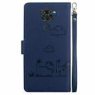 For Redmi Note 9 / 10X 4G Cute Cats RFID Leather Phone Case(Blue) - 3