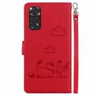 For Redmi Note 11 Global Cute Cats RFID Leather Phone Case(Red) - 3