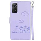 For Redmi Note 12 Pro 4G Cute Cats RFID Leather Phone Case(Purple) - 3