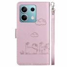 For Redmi Note 13 5G Cute Cats RFID Leather Phone Case(Rose Gold) - 3