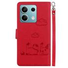 For Redmi Note 13 5G Cute Cats RFID Leather Phone Case(Red) - 3