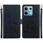 For Redmi Note 13 5G Cute Cats RFID Leather Phone Case(Black) - 1