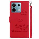 For Redmi Note 13 Pro 5G Cute Cats RFID Leather Phone Case(Red) - 3