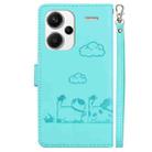 For Redmi Note 13 Pro+ 5G Cute Cats RFID Leather Phone Case(Green) - 3