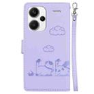 For Redmi Note 13 Pro+ 5G Cute Cats RFID Leather Phone Case(Purple) - 3