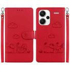 For Redmi Note 13 Pro+ 5G Cute Cats RFID Leather Phone Case(Red) - 1
