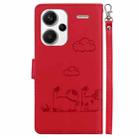For Redmi Note 13 Pro+ 5G Cute Cats RFID Leather Phone Case(Red) - 3