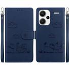 For Redmi Note 13 Pro+ 5G Cute Cats RFID Leather Phone Case(Blue) - 1