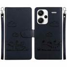 For Redmi Note 13 Pro+ 5G Cute Cats RFID Leather Phone Case(Black) - 1