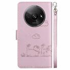 For Redmi A3 Cute Cats RFID Leather Phone Case(Rose Gold) - 3