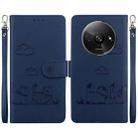 For Redmi A3 Cute Cats RFID Leather Phone Case(Blue) - 1