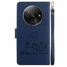 For Redmi A3 Cute Cats RFID Leather Phone Case(Blue) - 3