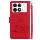 For Redmi K70 / K70 Pro Cute Cats RFID Leather Phone Case(Red) - 3