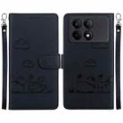 For Redmi K70E Cute Cats RFID Leather Phone Case(Black) - 1