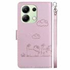 For Redmi Note 13 4G Global Cute Cats RFID Leather Phone Case(Rose Gold) - 3