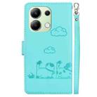 For Redmi Note 13 4G Global Cute Cats RFID Leather Phone Case(Green) - 3