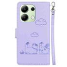 For Redmi Note 13 4G Global Cute Cats RFID Leather Phone Case(Purple) - 3