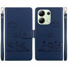 For Redmi Note 13 4G Global Cute Cats RFID Leather Phone Case(Blue) - 1