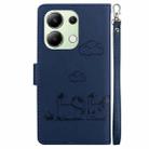 For Redmi Note 13 4G Global Cute Cats RFID Leather Phone Case(Blue) - 3