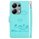 For Redmi Note 13 Pro 4G Cute Cats RFID Leather Phone Case(Green) - 3