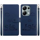 For Redmi Note 13 Pro 4G Cute Cats RFID Leather Phone Case(Blue) - 1