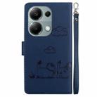 For Redmi Note 13 Pro 4G Cute Cats RFID Leather Phone Case(Blue) - 3