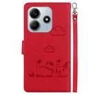 For Redmi Note 14 5G Cute Cats RFID Leather Phone Case(Red) - 3