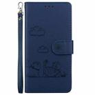 For Redmi Note 14 5G Cute Cats RFID Leather Phone Case(Blue) - 2