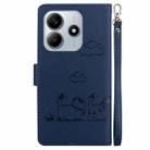 For Redmi Note 14 5G Cute Cats RFID Leather Phone Case(Blue) - 3