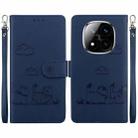 For Redmi Note 14 Pro / Note 14 Pro+ 5G Cute Cats RFID Leather Phone Case(Blue) - 1