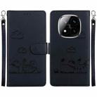 For Redmi Note 14 Pro / Note 14 Pro+ 5G Cute Cats RFID Leather Phone Case(Black) - 1