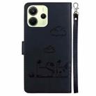 For Redmi Note 14 4G 163.25mm Cute Cats RFID Leather Phone Case(Black) - 3