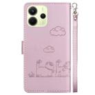For Redmi Note 14 4G 164.84mm Cute Cats RFID Leather Phone Case(Rose Gold) - 3