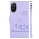 For Redmi A5 4G 173.3mm Cute Cats RFID Leather Phone Case(Purple) - 3