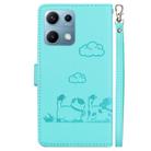 For Redmi Note 14S 4G Cute Cats RFID Leather Phone Case(Green) - 3