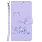For Redmi Note 14S 4G Cute Cats RFID Leather Phone Case(Purple) - 2