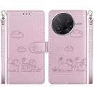 For Redmi K80 / K80 Pro / Xiaomi Poco F7 Pro Cute Cats RFID Leather Phone Case(Rose Gold) - 1