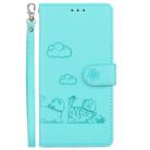 For Redmi K80 / K80 Pro / Xiaomi Poco F7 Pro Cute Cats RFID Leather Phone Case(Green) - 2