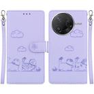 For Redmi K80 / K80 Pro / Xiaomi Poco F7 Pro Cute Cats RFID Leather Phone Case(Purple) - 1