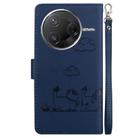 For Redmi K80 / K80 Pro / Xiaomi Poco F7 Pro Cute Cats RFID Leather Phone Case(Blue) - 3