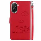 For Redmi A5 4G 171.7mm Cute Cats RFID Leather Phone Case(Red) - 3