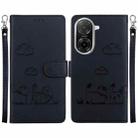 For Redmi A5 4G 171.7mm Cute Cats RFID Leather Phone Case(Black) - 1